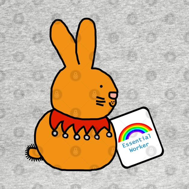 Essential Worker Easter Bunny Rainbow by ellenhenryart